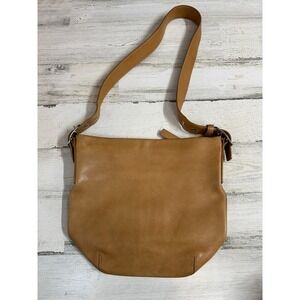 Vintage Coach Leather Shoulder Duffle Bag Camel Brown All Leather Purse B3S 9186